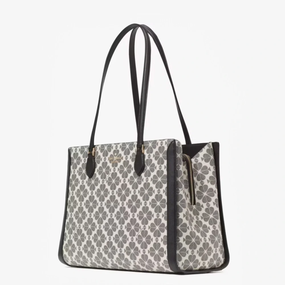 ♠️Kate Spade Signature Spade Flower East West Large Laptop Tote Bag, Black NWT